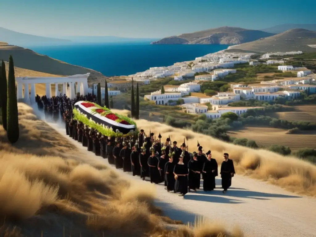 Celebraciones fúnebres en Grecia: música y solemnidad en antigua procesión