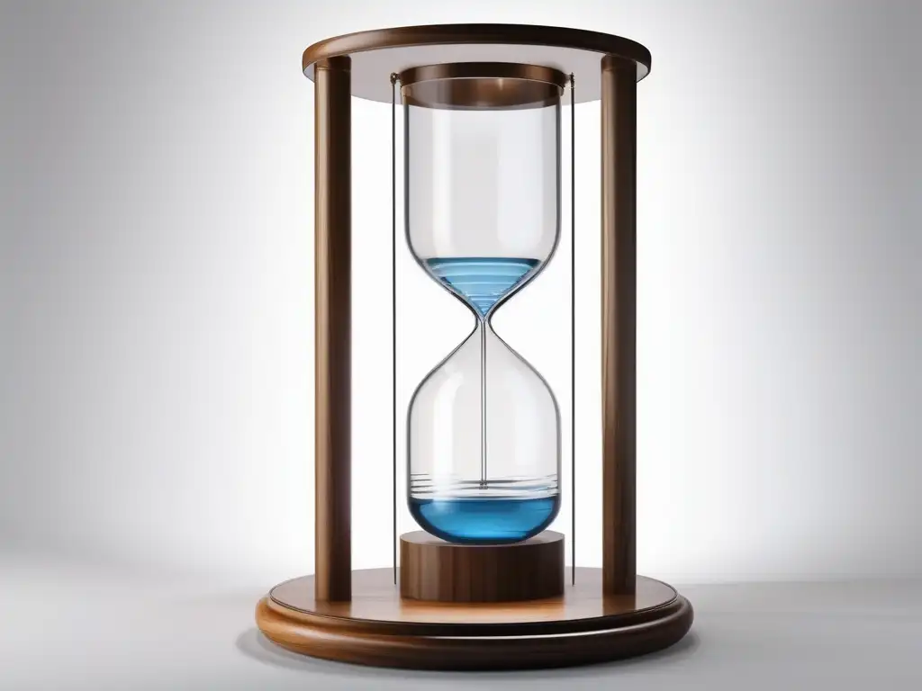 Clepsidra en la Antigua Grecia, reloj de agua elegante y moderno