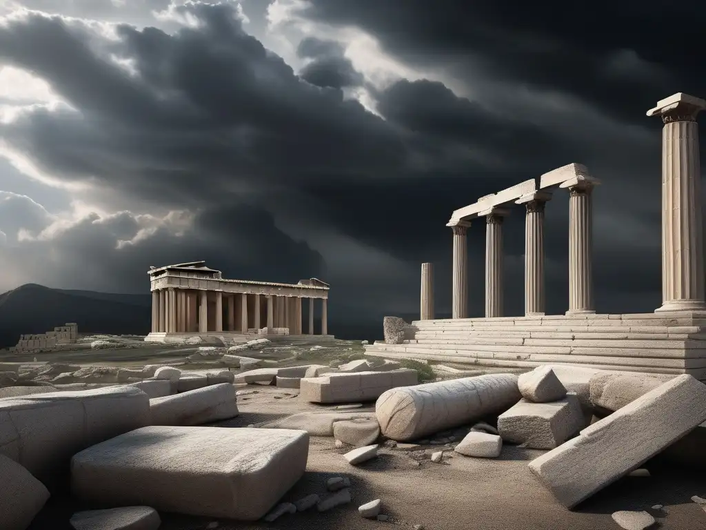 Impacto de la guerra del Peloponeso en ruinas griegas