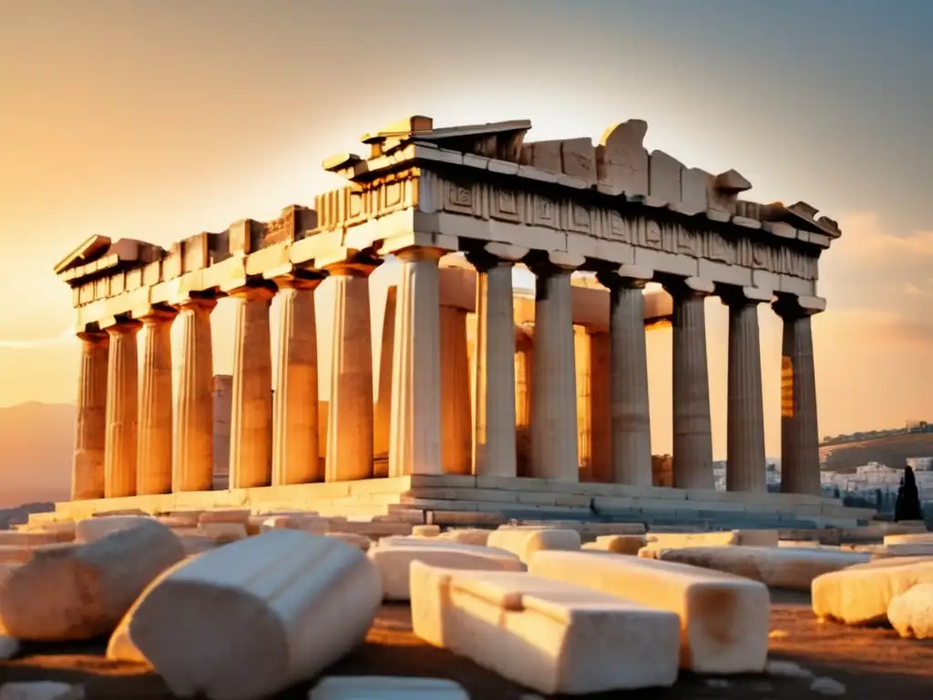 Impresionante ruinas del Partenón en Atenas, Grecia - Impacto de la guerra del Peloponeso