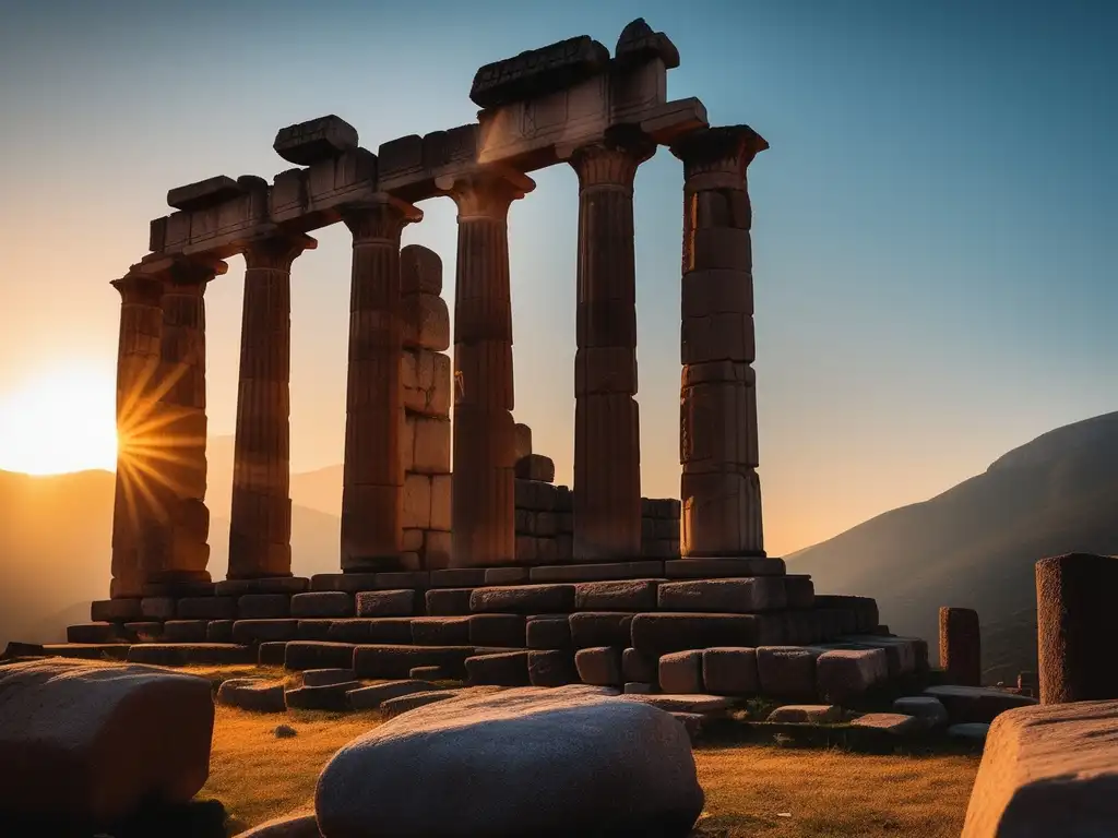 Ruinas majestuosas del Oráculo de Delphi en Grecia