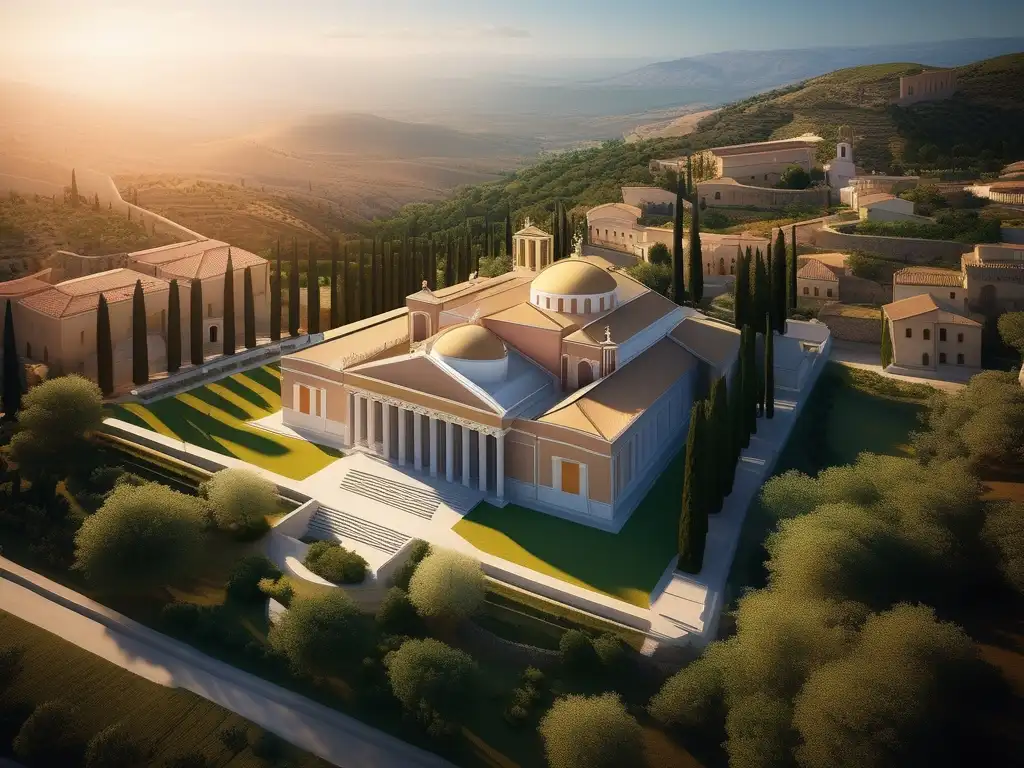 Historia del santuario de Asclepio en Epidauro: vista aérea impresionante del templo y el teatro griego