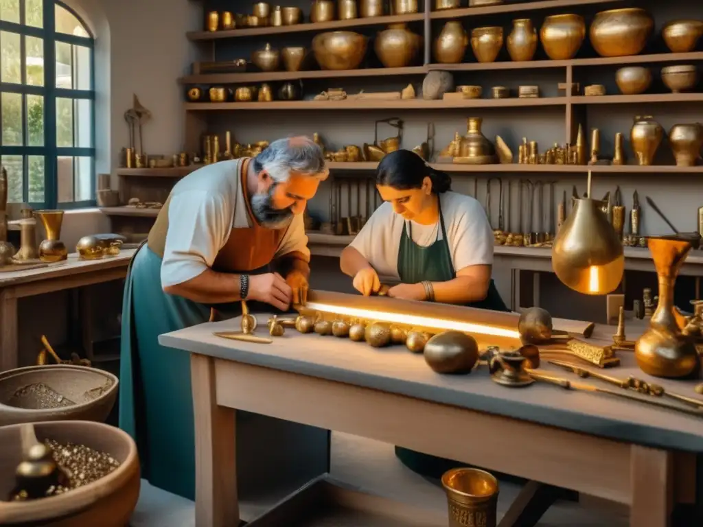 Adornos griegos antiguos: artesanos expertos crean joyas exquisitas con técnicas tradicionales y herramientas precisas