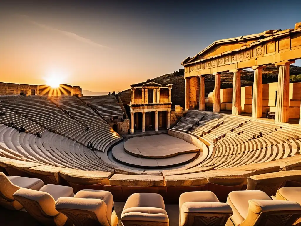 Teatro griego: Majestuosidad y historia en una imagen al atardecer