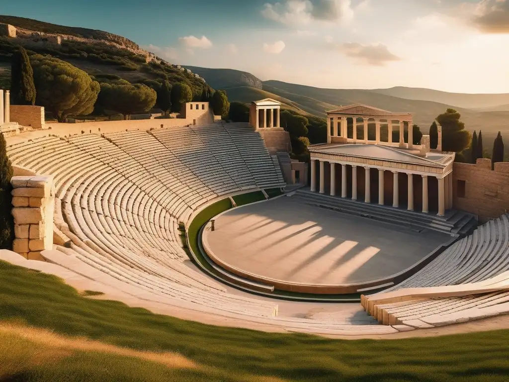 Teatro griego: Origen y grandiosidad en una imagen 8k detallada