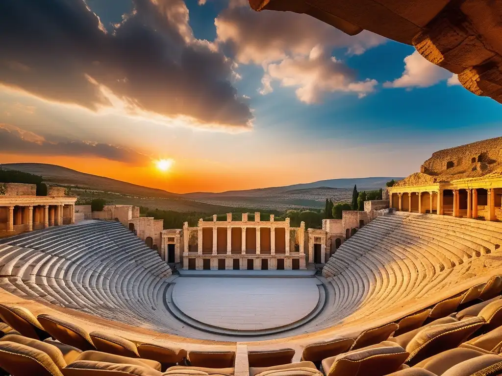 Importancia del teatro en la Grecia Helenística: majestuoso anfiteatro en paisaje pintoresco