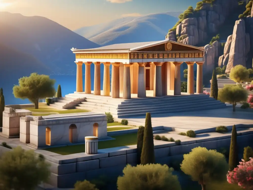 Imagen del Templo de Apolo en Delphi: Importancia del oráculo de Delfos en Grecia