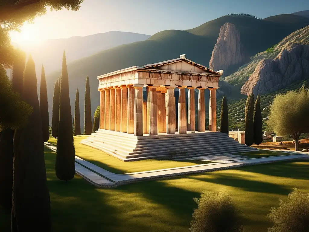 Templo griego de Delphi: Adivinación en la Antigua Grecia, serenidad y sabiduría ancestral