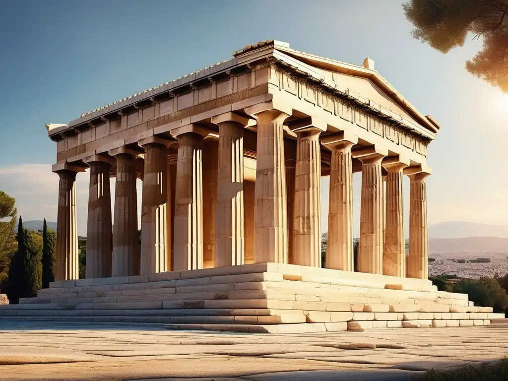 Historia del Templo de Hephaistos en Atenas: majestuosidad y arquitectura antigua en una imagen impresionante