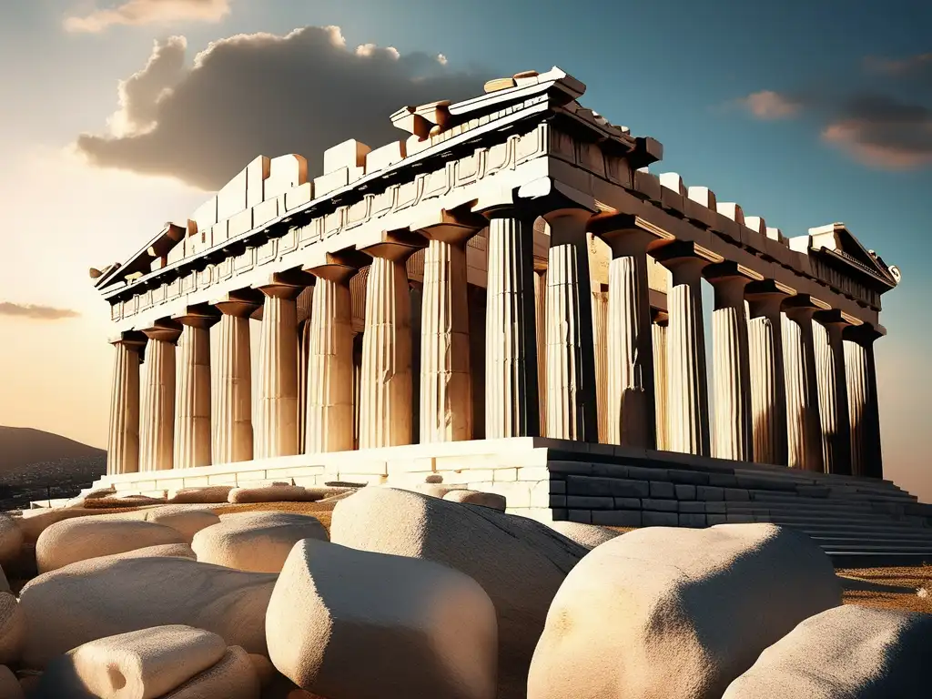 Celebración anual de las Panateneas en el majestuoso templo griego en Atenas