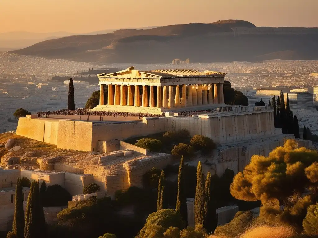 Templo clásico de la Antigua Grecia en la Acrópolis de Atenas