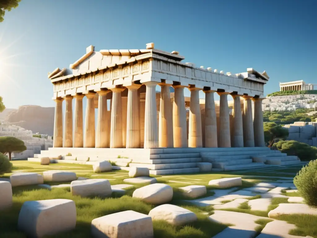 Templo griego: uso de palancas en construcción