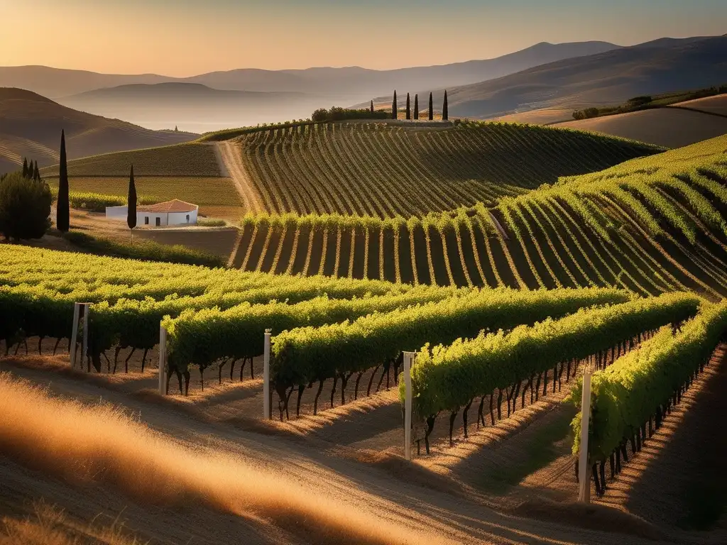 Gastronomía festiva en honor a Dionisio en viñedo griego al atardecer