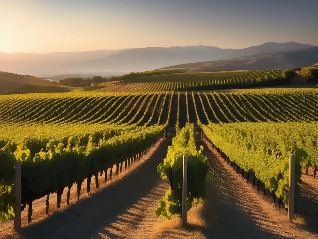 Paisaje sereno de viñedos en la Antigua Grecia: Beneficios terapéuticos del vino