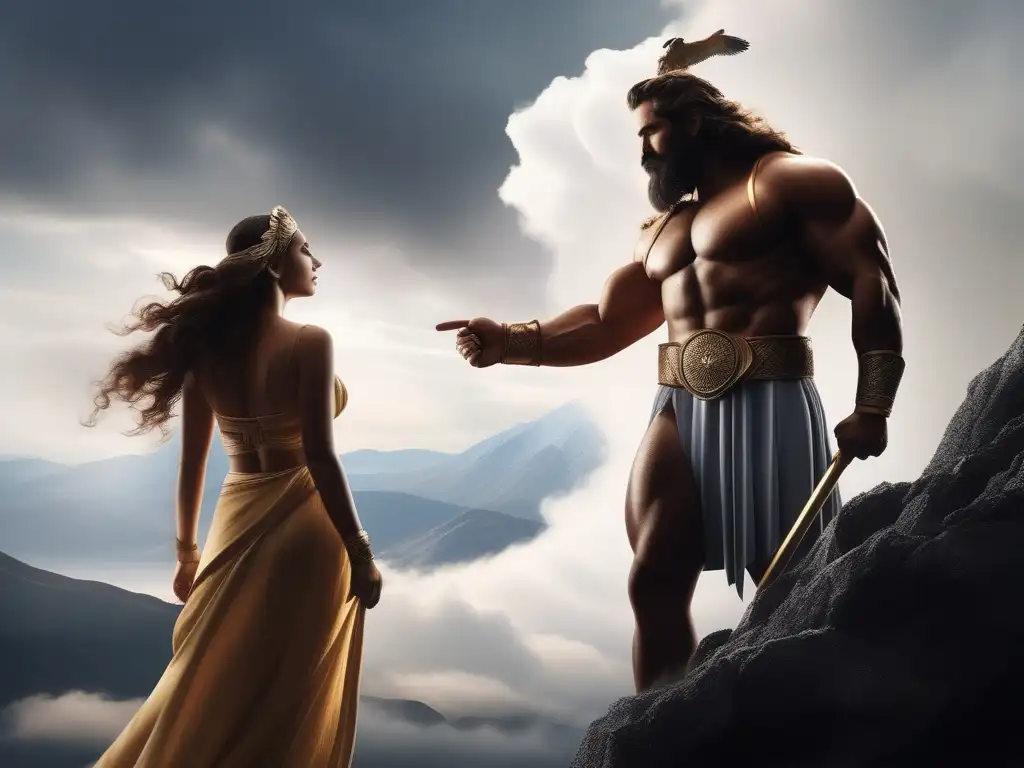 Zeus y Hera: Dioses Olímpicos en una relación tumultuosa, con poder y tragedia